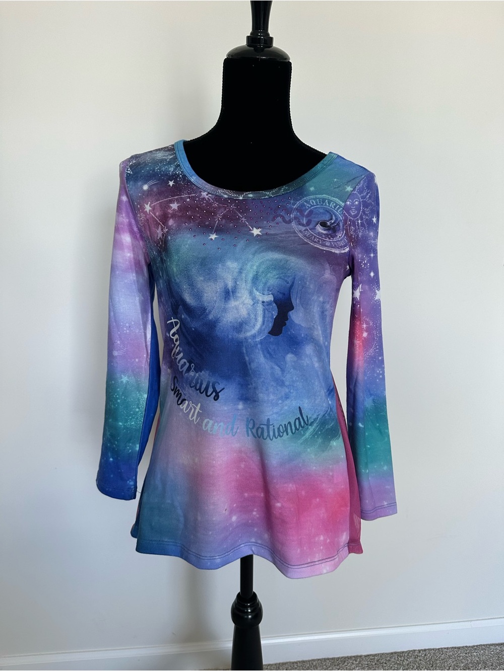 Women’s One World Aquarius‎ Zodiac 3/4 Sleeve Shirt